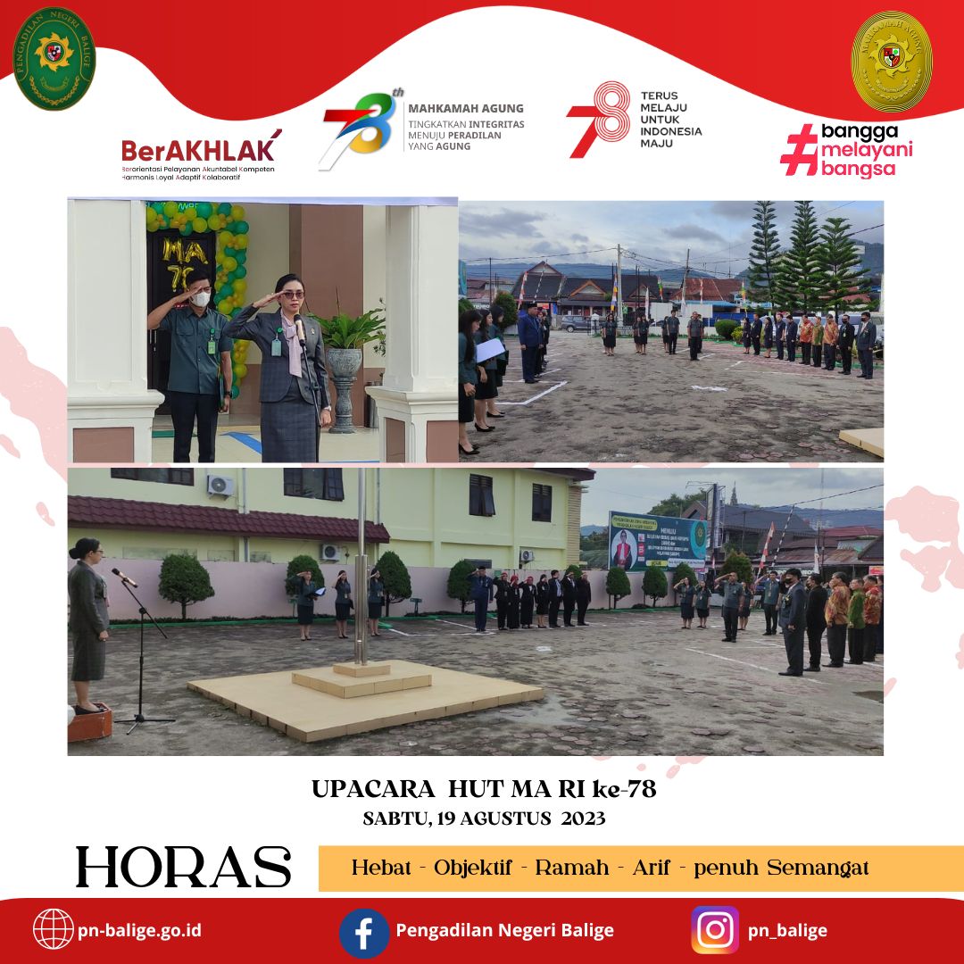 UPACARA HUT MA RI ke-78 di Pengadilan Negeri Balige UPACARA HUT MA RI ke-78 di Pengadilan Negeri Balige